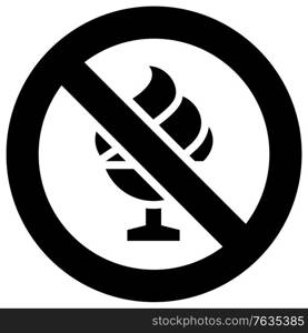 No ice cream forbidden sign, modern round sticker