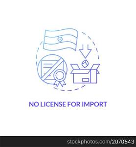 No license for import blue gradient concept icon. Routine examination absence abstract idea thin line illustration. Isolated outline drawing. Roboto-Medium, Myriad Pro-Bold fonts used. No license for import blue gradient concept icon