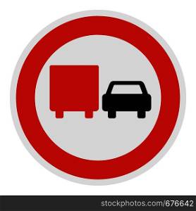 No lorry overtaking icon. Flat illustration of no lorry overtaking vector icon for web.. No lorry overtaking icon, flat style.
