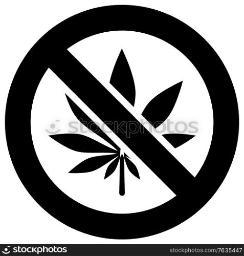 No marijuana forbidden sign, modern round sticker