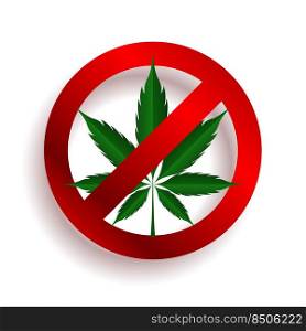 no marijuana or stop cbd symbol design