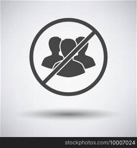 No Meeting Icon. Dark Gray on Gray Background With Round Shadow. Vector Illustration.