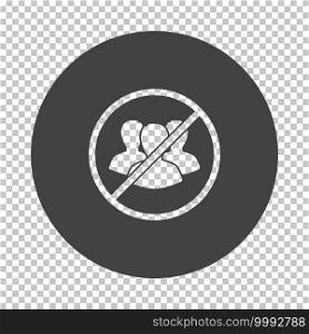 No Meeting Icon. Subtract Stencil Design on Tranparency Grid. Vector Illustration.