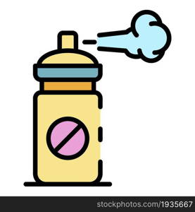 No mite spray icon. Outline no mite spray vector icon color flat isolated. No mite spray icon color outline vector