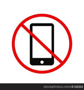 no mobile phone icon. no phone telephone cellphone. flat style. no phone icon for your web site design, logo, app, UI.