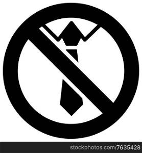 No Neckties forbidden sign, modern round sticker