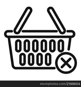 No online basket icon outline vector. Sale shop. Store web. No online basket icon outline vector. Sale shop