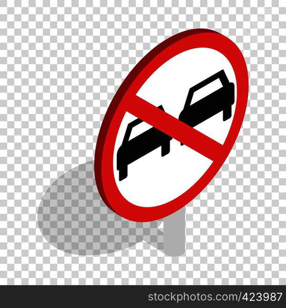 no-car-or-no-parking-traffic-sign-isometric-icon-3d-on-a-transparent