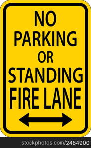 No Parking Fire Lane Double Arrow Sign On White Background