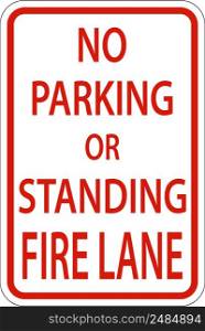 No Parking Fire Lane Sign On White Background