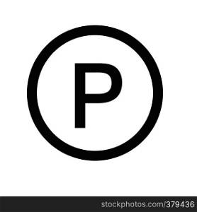 no parking icon on white background. flat style. sign prohibiting parking sign for your web site design, logo, app, UI. sign prohibiting parking symbol. no parking sign.