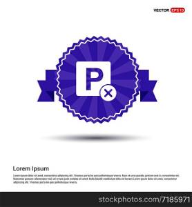 No Parking Icon - Purple Ribbon banner