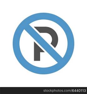 No Parking sign - gray blue icon isolated on white background. car service icon