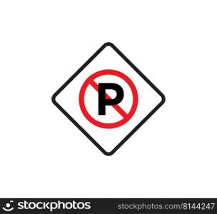 No parking sign vector logo template
