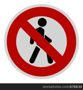 No pedestrian icon. Flat illustration of no pedestrian vector icon for web.. No pedestrian icon, flat style.