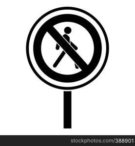 No pedestrian sign icon. Simple illustration of no pedestrian sign vector icon for web. No pedestrian sign icon, simple style