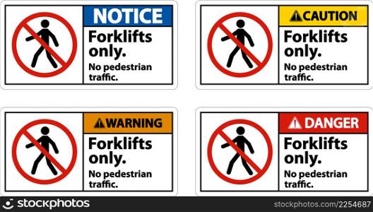 No Pedestrian Traffic Forklifts Only Sign