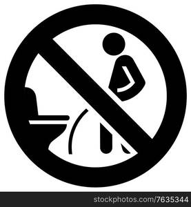 No peeing on the floor forbidden sign, modern round sticker