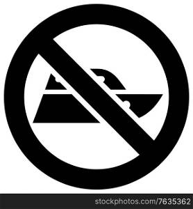 No Personal Watercraft forbidden sign, modern round sticker