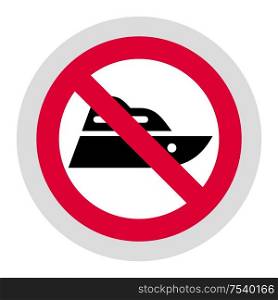 No Personal Watercraft forbidden sign, modern round sticker. Forbidden sign, modern round sticker