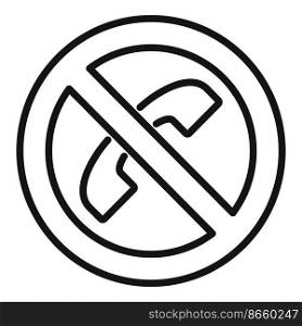 No phone call icon outline vector. Online internet. Web info. No phone call icon outline vector. Online internet