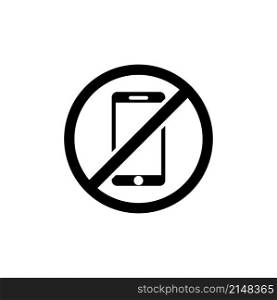 No Phone, No Talking and Calling, Cell Prohibition. Flat Vector Icon illustration. Simple black symbol on white background. No Phone, None Talking sign design template for web and mobile UI element. No Phone, No Talking and Calling, Cell Prohibition. Flat Vector Icon illustration. Simple black symbol on white background. No Phone, None Talking sign design template for web and mobile UI element.