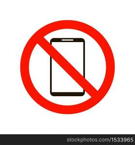 No phone sign isolated on white background. Vector illustration