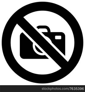 No photo forbidden sign, modern round sticker