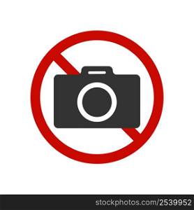 No photograph icon. Stop take pictures illustration symbol. Sign ban camera vector.. No photograph icon.Stop take pictures illustration symbol. Sign ban camera vector.