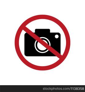 No photography. No camera vector sign icon