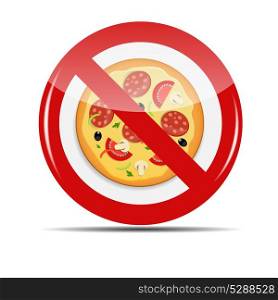 No Pizza sign vector illustration