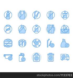 No plastic concept related icon and symbol set