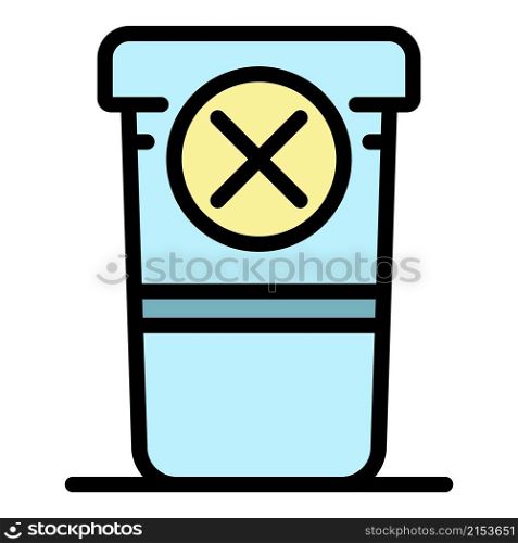 No recycling bag icon. Outline no recycling bag vector icon color flat isolated. No recycling bag icon color outline vector