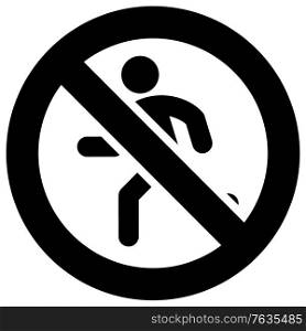 No running forbidden sign, modern round sticker