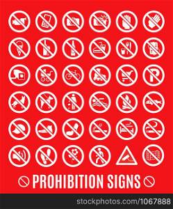 No set symbol.Prohibition set symbol. Vector icon set.
