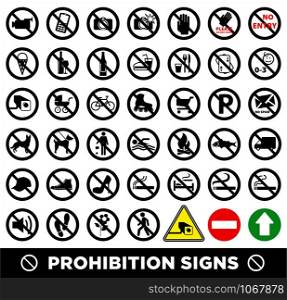 No set symbol.Prohibition set symbol. Vector icon set.. No set symbol