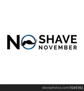 No Shave November Typographic Vector Design. Vector poster or banner for no shave social solidarity November event against man prostate cancer campaign.