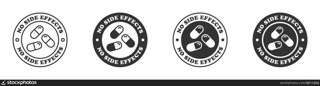 No side effects icon set. Vector illustration.