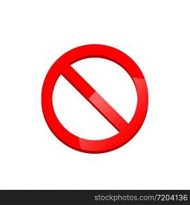 No sign, empty ban sign, forbidden sign or red no symbol icon flat on isolated white background. EPS 10 vector.. No sign, empty ban sign, forbidden sign or red no symbol icon flat on isolated white background. EPS 10 vector