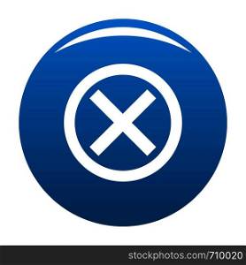 No sign icon vector blue circle isolated on white background . No sign icon blue vector