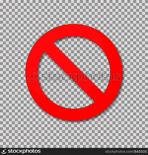 No Sign Isolated Red No Symbol Circle Red Warning Icon Template For Button Or Web 