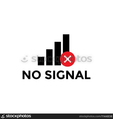 No signal icon design template vector isolated illustration. No signal icon design template vector isolated