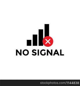 No signal icon design template vector isolated illustration. No signal icon design template vector isolated
