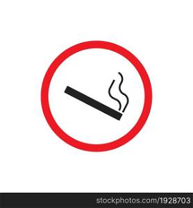 No smoke icon. Cigarette zone symbol. Tobacco illustration, cigar in vector flat style.