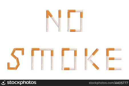 no smoke. The stylised inscription not to smoke. A vector illustration