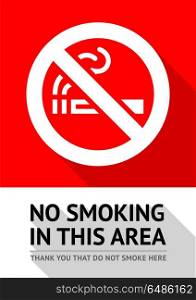 No smoker poster. No smoking area new poster, vector illustration for print