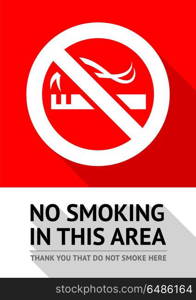 No smoker poster. No smoking area new poster, vector illustration for print