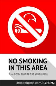 No smoker poster. No smoking area new poster, vector illustration for print