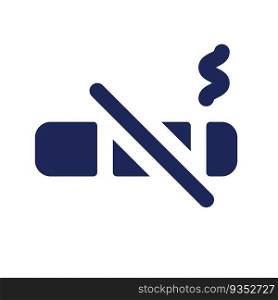 No smoking black glyph ui icon. Public places restrictions. Hotel. User interface design. Silhouette symbol on white space. Solid pictogram for web, mobile. Isolated vector illustration. No smoking black glyph ui icon