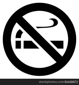 No smoking black sign. No smoking black sign on a white background